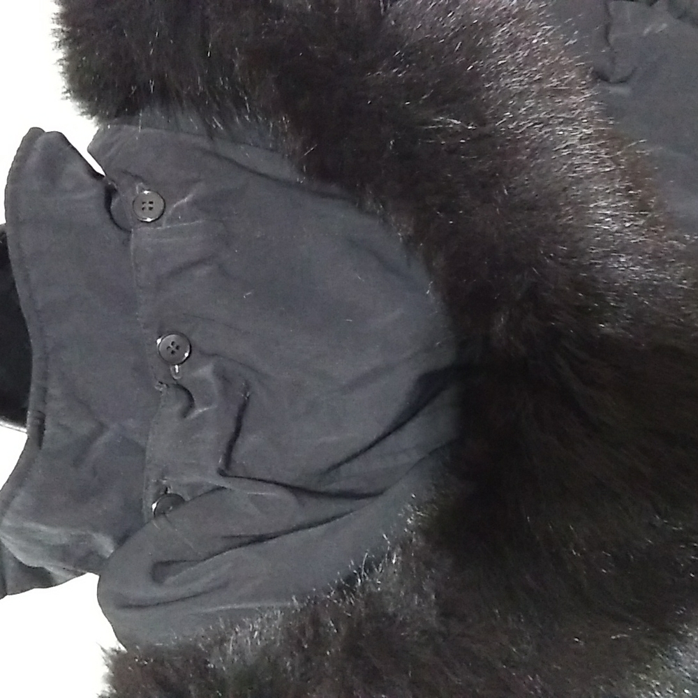 Anne Klein Waterfowl Feather Down Puffer Coat Opt.Fox Fur Trim Hood -LIKE NEW - Picture 6 of 12